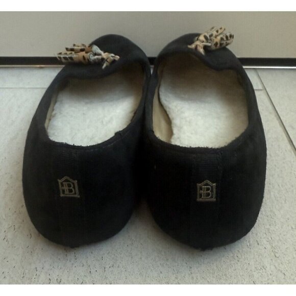 Birdies Black Leather Loafer Flats Leopard Animal Print Tassels Shearling Sz 7.5 - Picture 4 of 8